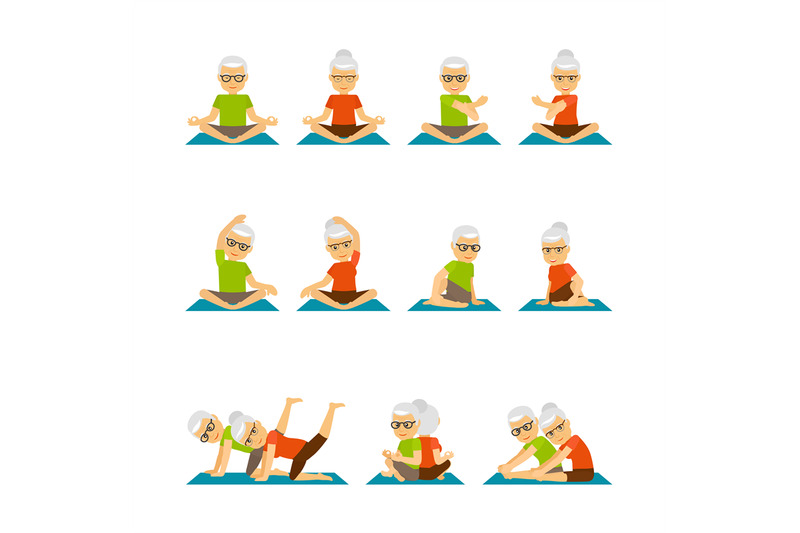 old-people-yoga-icons