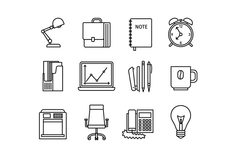 business-and-office-thin-line-icons