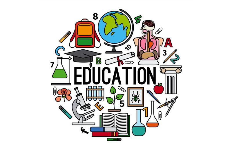 education-concept-round-label