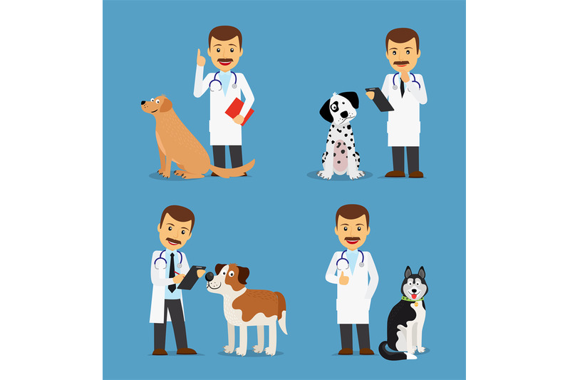 veterinarian-doctor-with-dogs