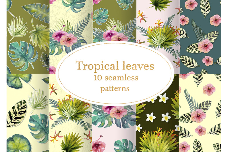 tropical-leaves-seamless-patterns