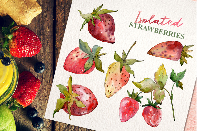 strawberry-collection-watercolor-png