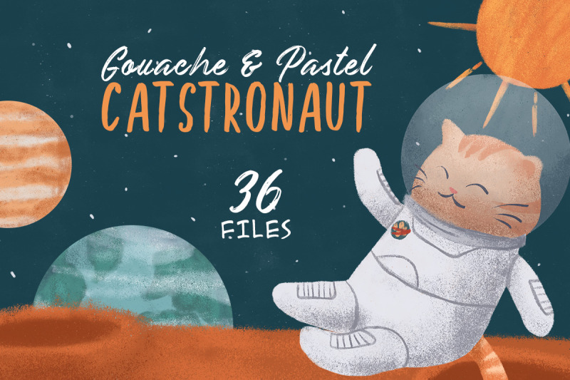 gouache-amp-pastel-catstronaut-collection