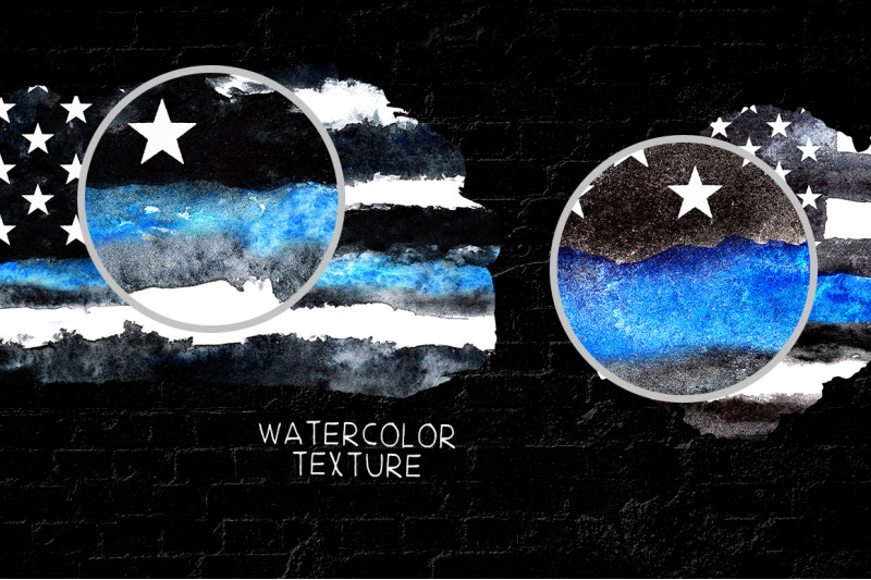 police-flag-usa-watercolor