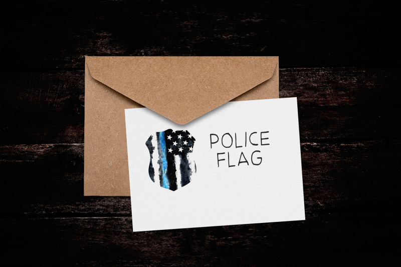 police-flag-usa-watercolor