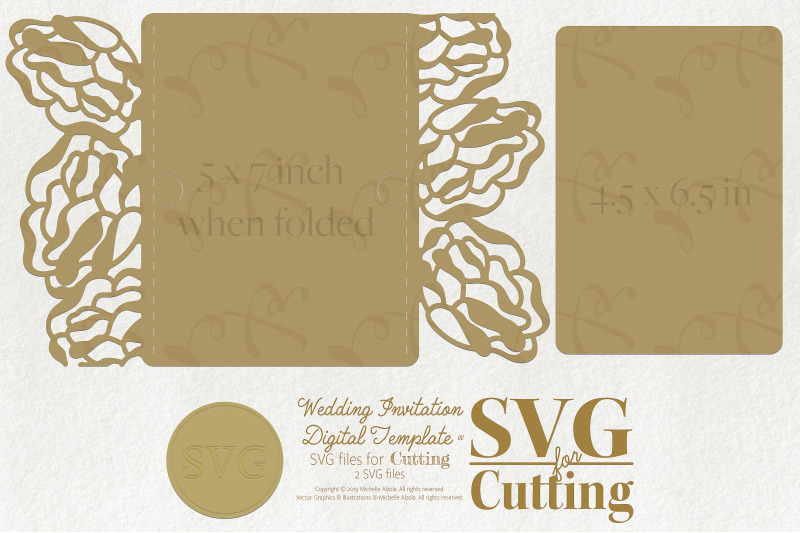 Download Wedding Invitation - SVG Cut File - Floral Design 06 By Michelle Alzola | TheHungryJPEG.com