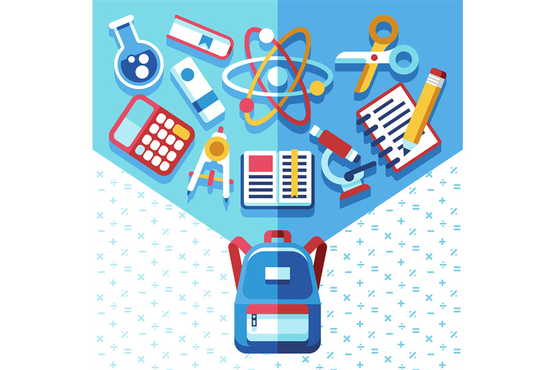 education-concept-with-backpack-and-supplies-back-to-school-vector-ba