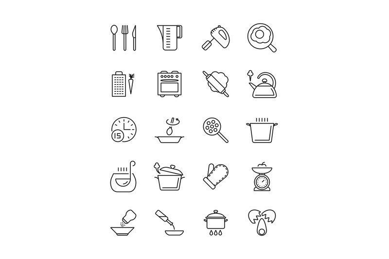 cooking-food-preparation-and-kitchen-tools-vector-icons