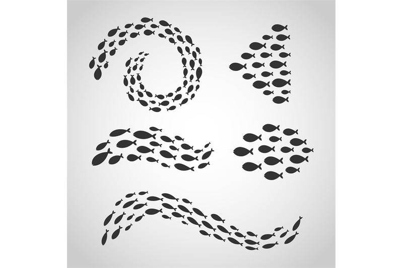 groups-of-swimming-fishes-isolated-vector-set