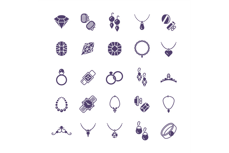 jewelry-vector-silhouette-icons-set-earrings-with-diamond-wedding-ri