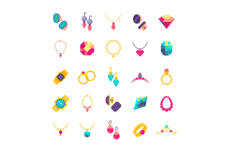 luxury-jewelry-flat-vector-icons