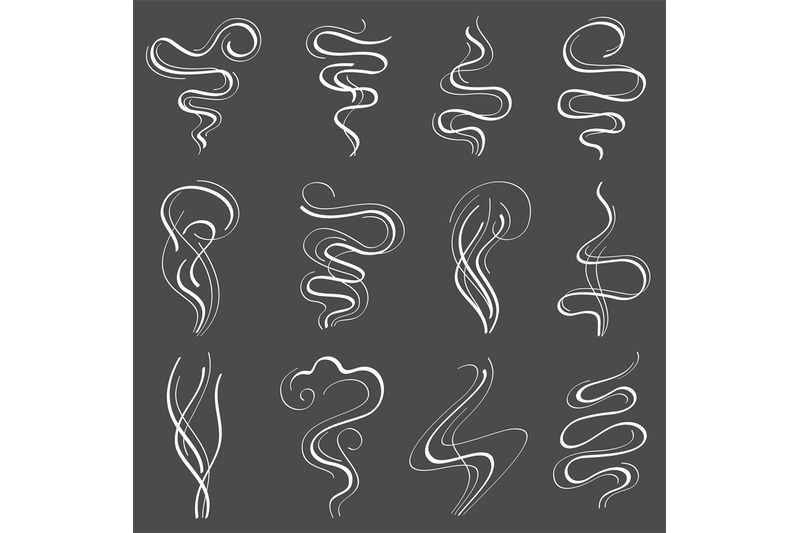 smoke-steam-vector-set-smell-and-fumes-line-icons-isolated-on-white