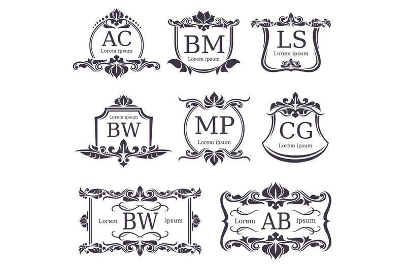 luxury-logo-monograms-with-decorative-ornament-elements-and-letters-v