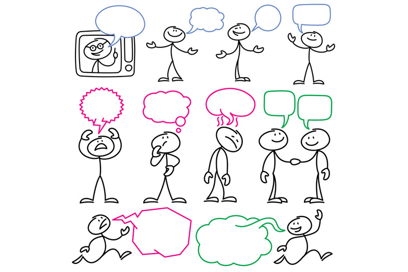 vector-sketch-stick-figures-with-blank-dialog-bubbles