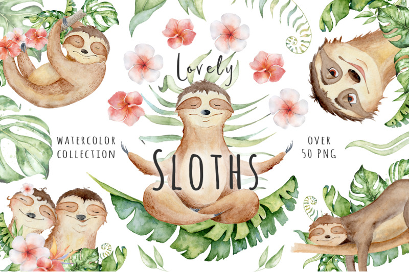 lovely-sloths-watercolor-set