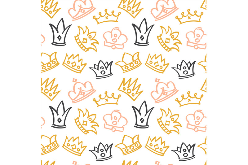 newborn-cute-girl-vector-seamless-pattern-with-doodle-crowns