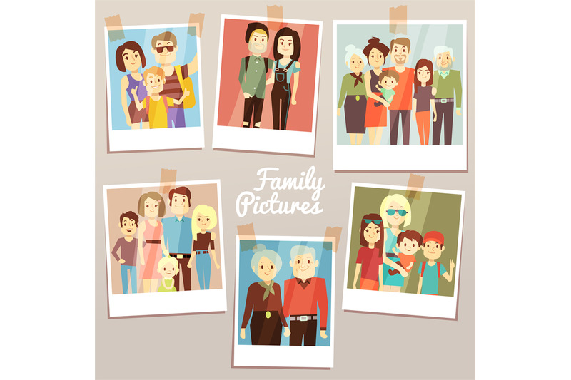 happy-family-pictures-with-different-generations-vector-set-photo-fam