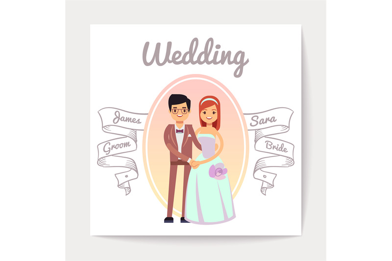 cartoon-married-or-engaged-couple-bride-and-groom-wedding-vector-card