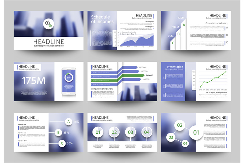 multipurpose-business-presentation-vector-templates-with-blurred-photo