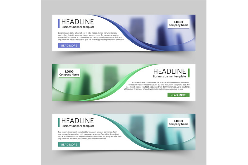 website-horizontal-business-banners-vector-template