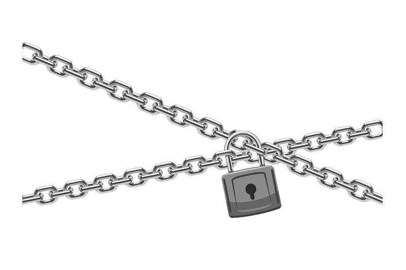 padlock-and-steel-chain-finance-security-and-computer-safety-vector-c