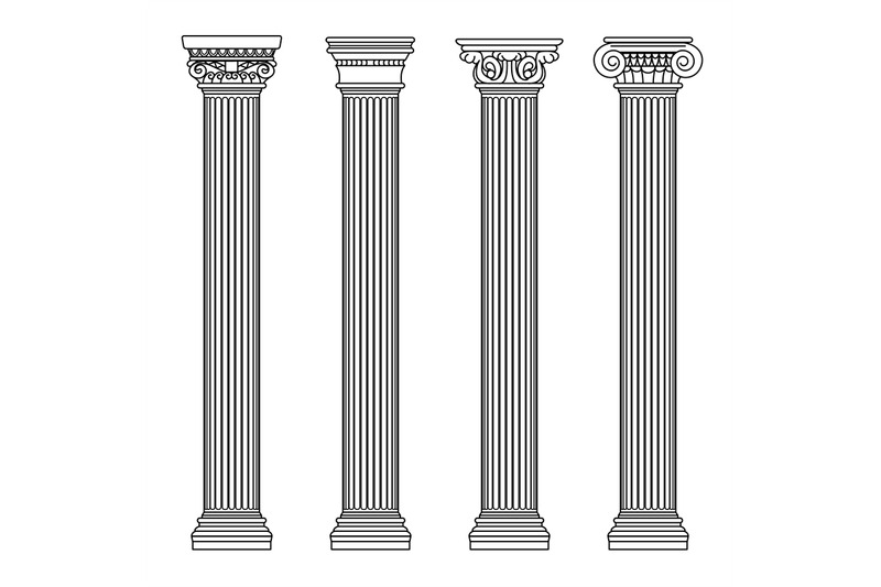 greek-and-roman-architecture-classic-stone-colomns-outline-vector-ill