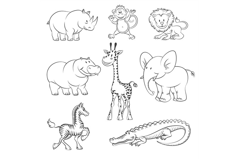 safari-and-jungle-vector-animals