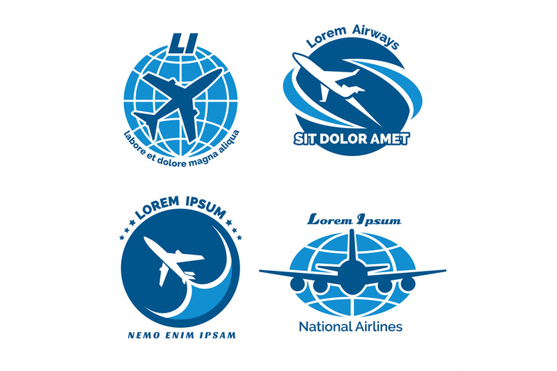 aircraft-logo-vector-emblems-set