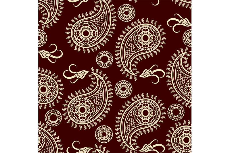 Henna tatoo paisley seamless pattern By vectortatu | TheHungryJPEG