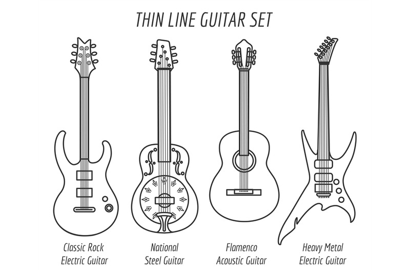 guitar-outline-icons-set