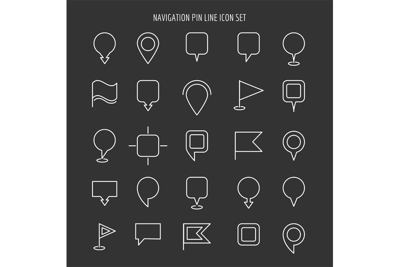 map-and-navigation-pin-line-icons