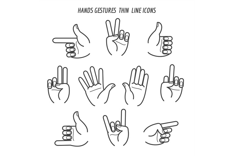 hands-gestures-thin-line-icons