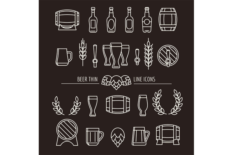 beer-thin-line-icons