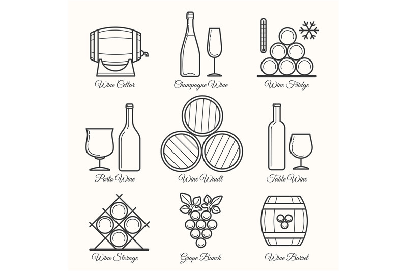 wine-line-icons