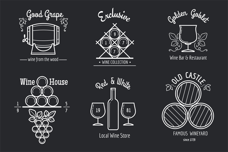 wine-line-logo-set