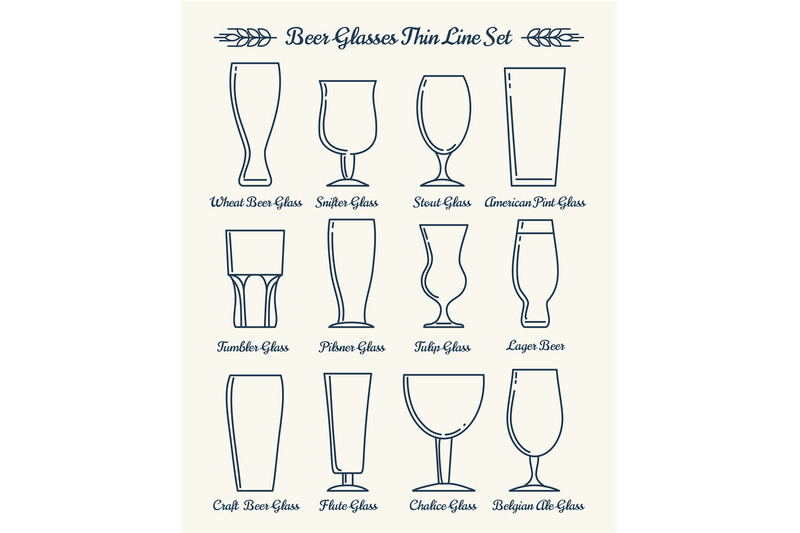 beer-glassware-line-icons