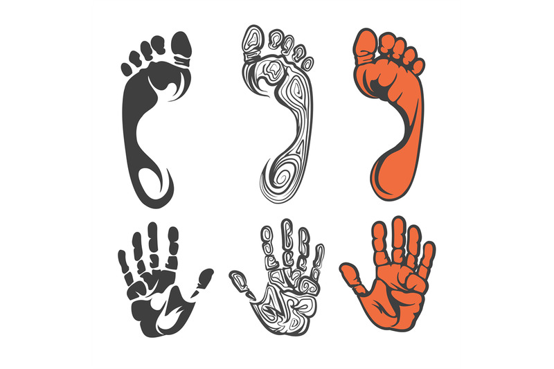 footprint-and-hand-print-silhouettes