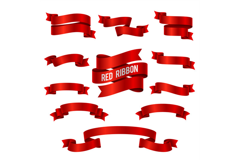 silk-red-3d-ribbon-banners-vector-set-isolated