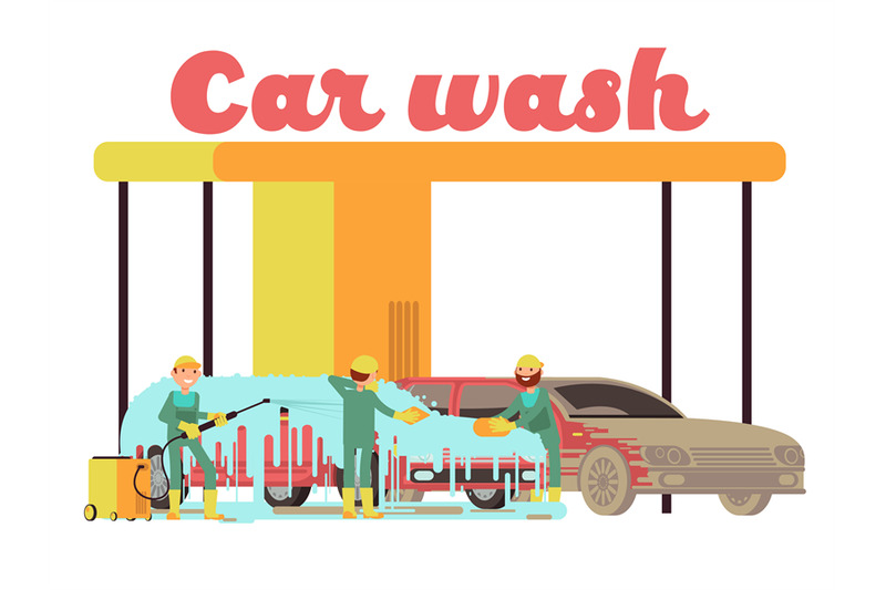 car-wash-services-promotional-marketing-vector-background