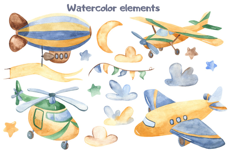 air-transport-watercolor-clipart