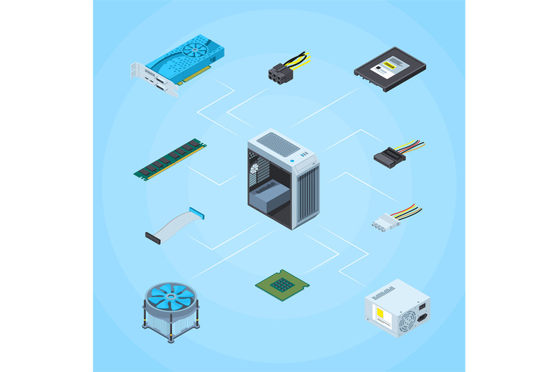 vector-isometric-electronic-devices-infographic-illustration