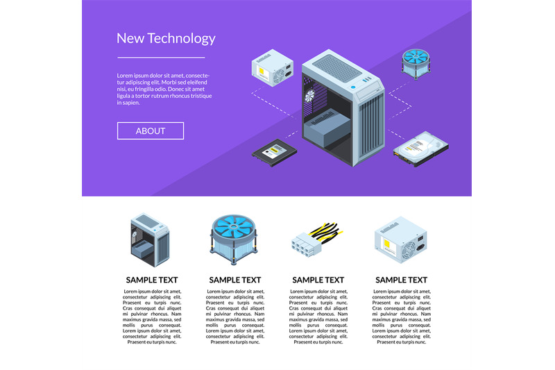 vector-isometric-electronic-devices-website-page-template-illustration