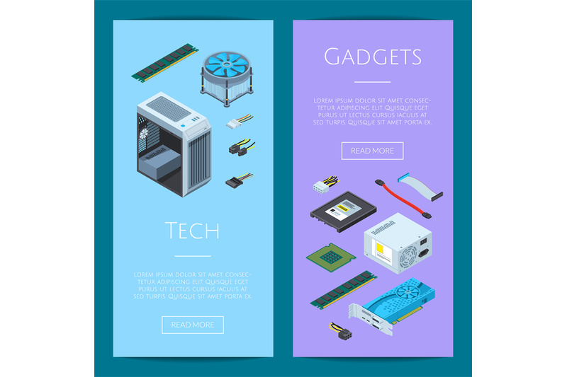 vector-isometric-electronic-devices-vertical-web-banners-illustration