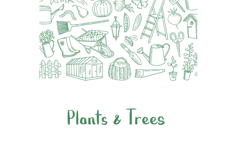 vector-gardening-doodle-icons-background-with-place-for-text-illustrat