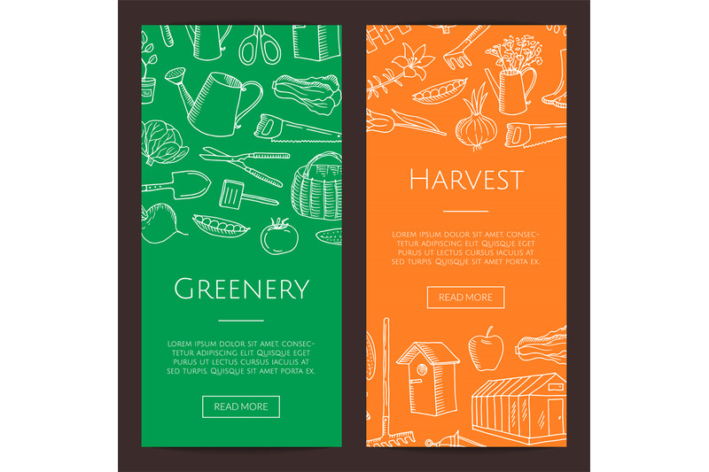 vector-gardening-doodle-icons-vertical-banners-illustration