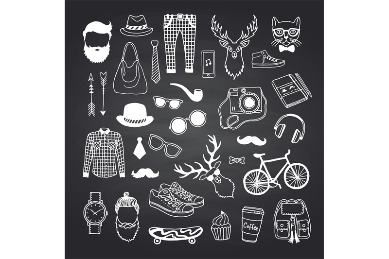 vector-hipster-doodle-icons-on-black-chalkboard-illustration