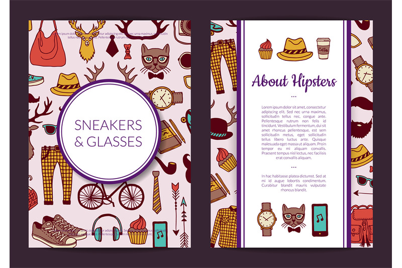 vector-hipster-doodle-icons-card-flyer-or-brochure-template-illustrat