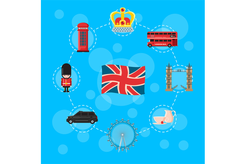 vector-cartoon-london-sights-and-objects
