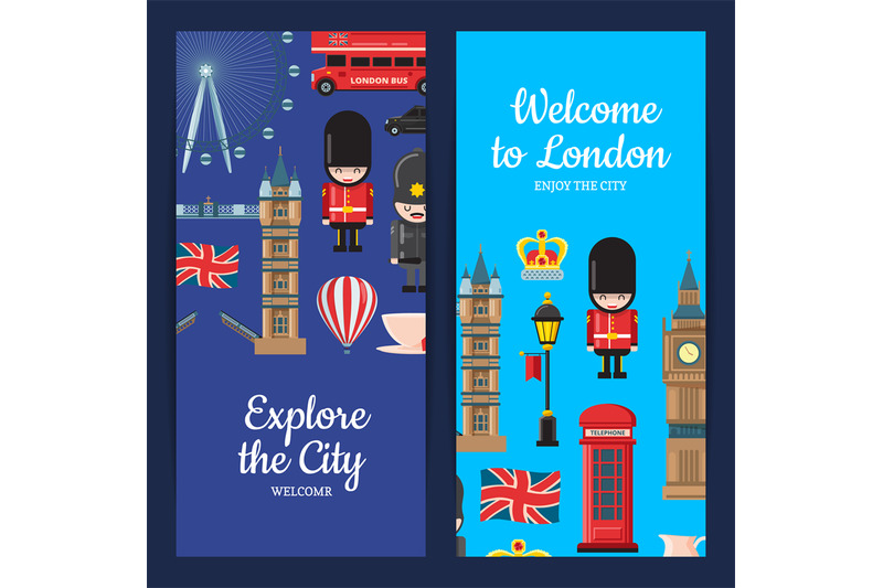 vector-cartoon-london-sights-banners-illustration