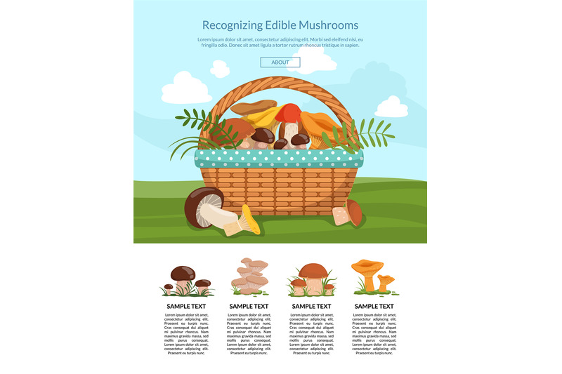 vector-landing-page-illustration-with-cartoon-mushrooms